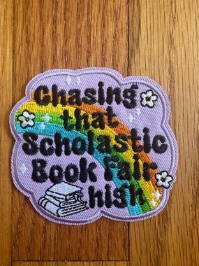 Scholastic Book Fair Patch - Lavender Rainbow Design